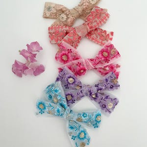 Embellished Hair Bow | Floral Hair Bows | Hair Bows | Hair Accessories | Bow