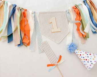 Linen neutral earth muted soft colorful tone boy first birthday party decor