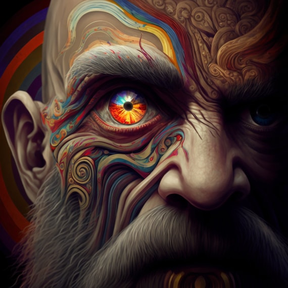 psychedelic man, ai generated art