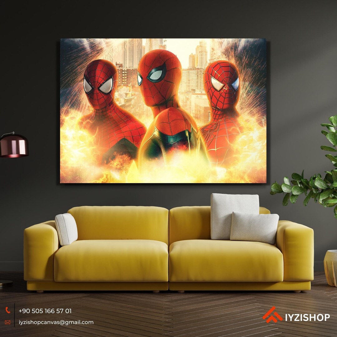 Spiderman Canvas Wall Art Spiderman Poster Spiderman Movie Etsy