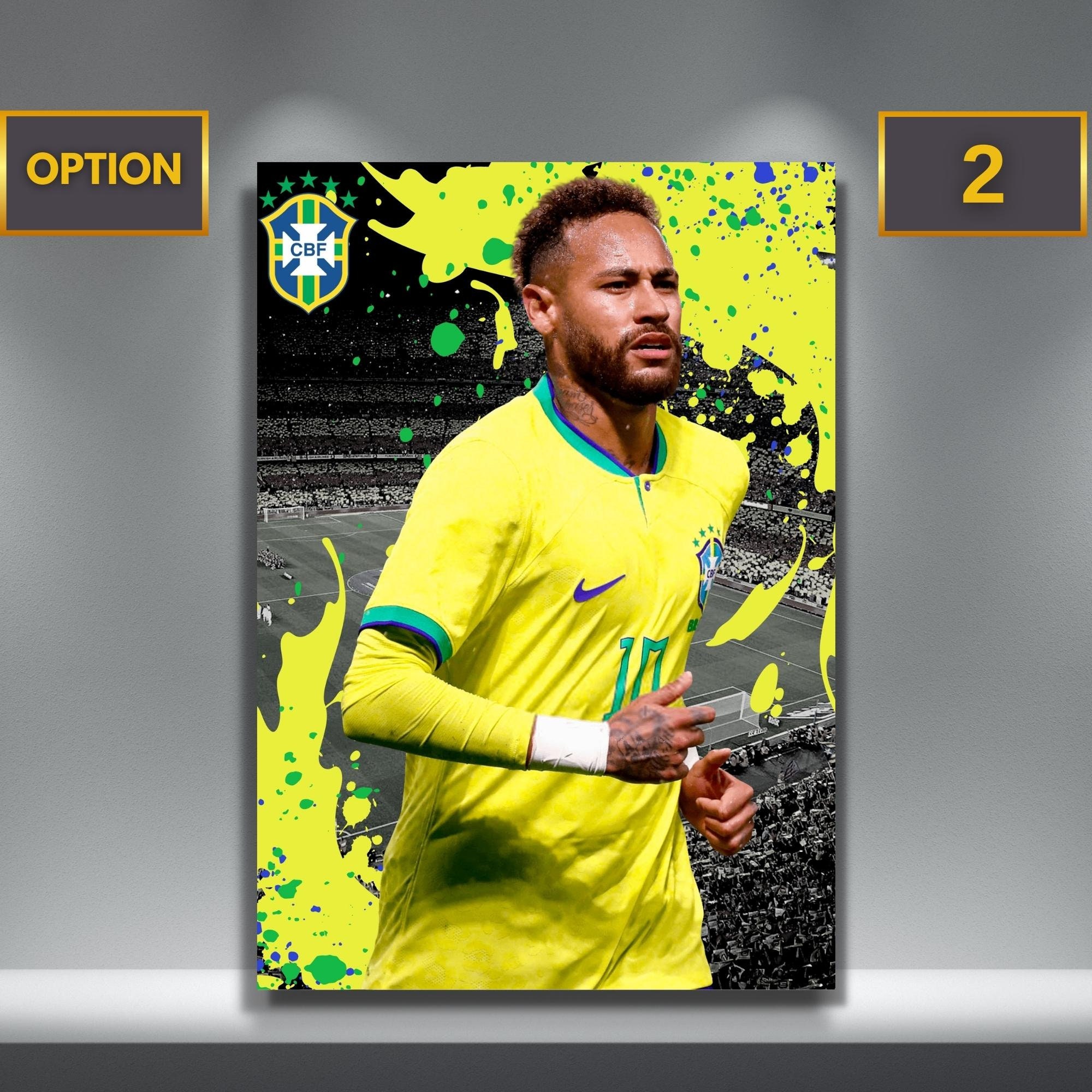 Optional Soccer Stars Neymar Jr Brasil Soccer Poster Canvas 