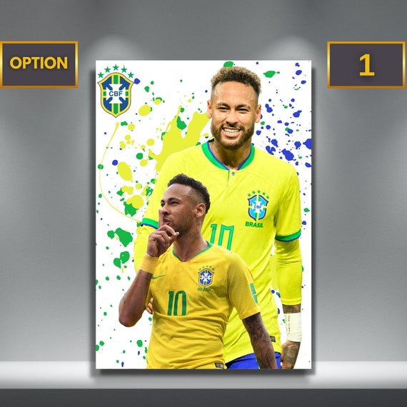 Optional Soccer Stars Neymar Jr Brasil Soccer Poster Canvas 