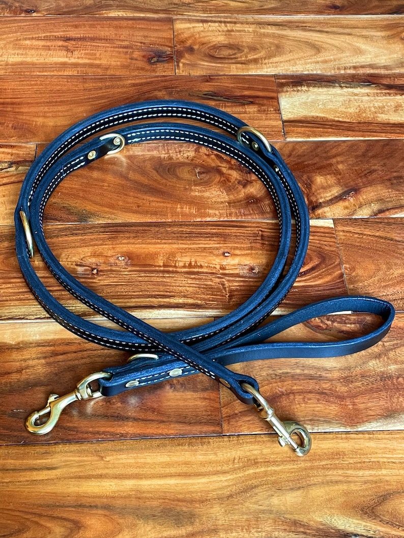 Extra Heavy Duty Double Thick Leather Leash Adjustable Length for ...