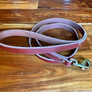 3/4 inch Heavy Leather Leash with Solid Brass Hardware and Made In America