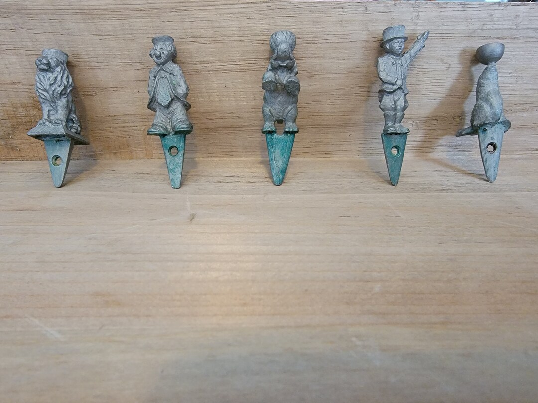 Five Vintage Pewter Birthday Candle Holders Etsy