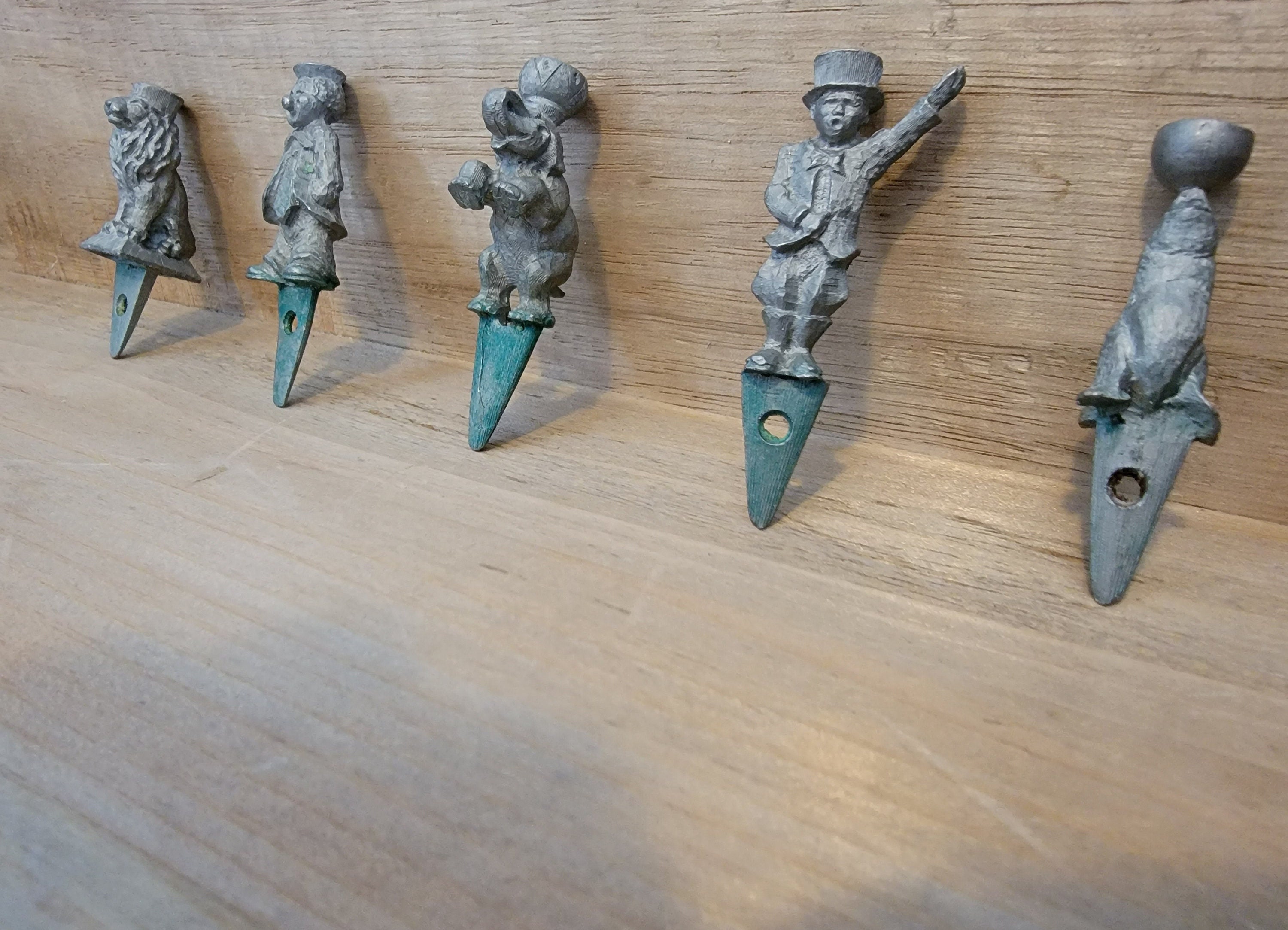 Five Vintage Pewter Birthday Candle Holders Etsy