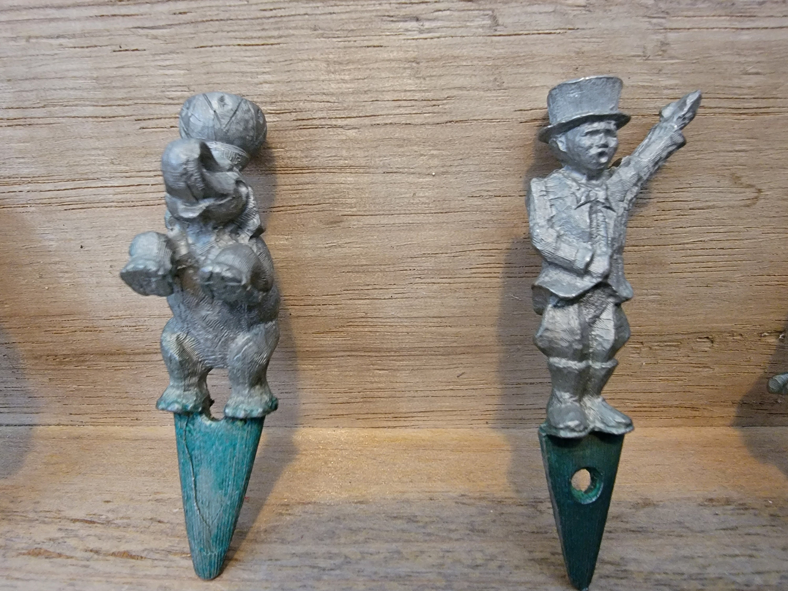 Five Vintage Pewter Birthday Candle Holders Etsy