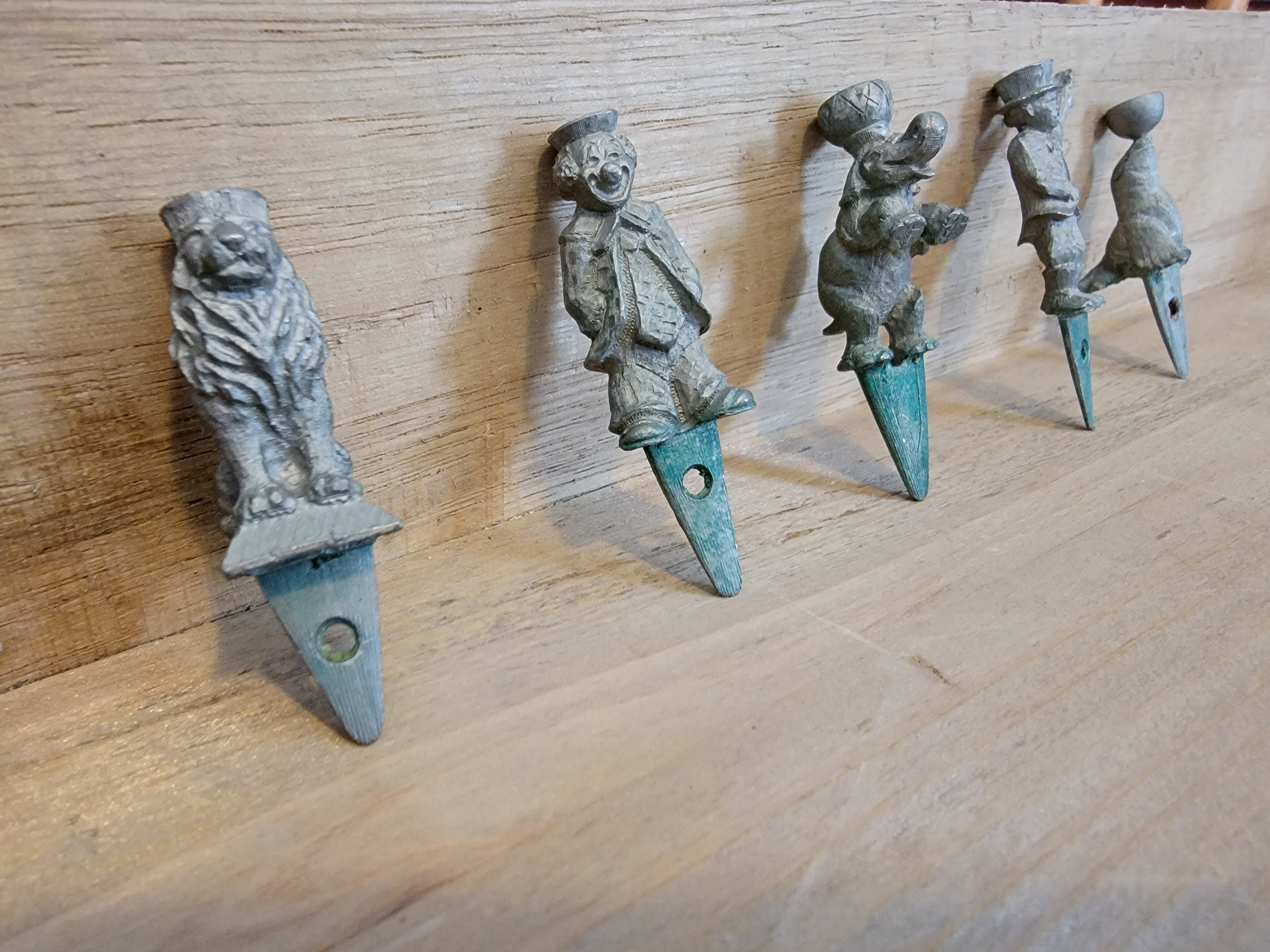 Five Vintage Pewter Birthday Candle Holders Etsy