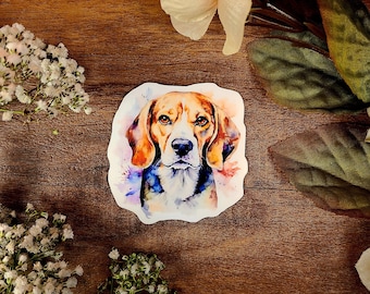 Pegatina de vinilo para perro Beagle, mascota peluda