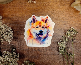 Shiba Inu Dog, Japanese Brushwood Dog, Fur Baby, Vinyl Sticker Decal