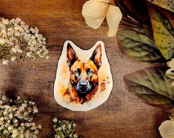 Belgian Malinois Dog, Belgian Sheepdog, Chien de Berger Belge, Fur Baby, Vinyl Sticker Decal
