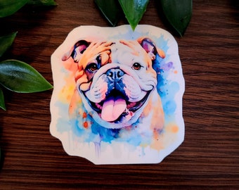 Vinylsticker sticker aquarel bulldog