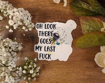 Vinylsticker grappig citaat paardenbloem: laptop, sticker waterfles