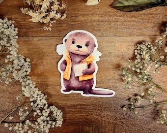 Crescent City Otter Post Vinyl Sticker: Sarah J Maas Fan Art