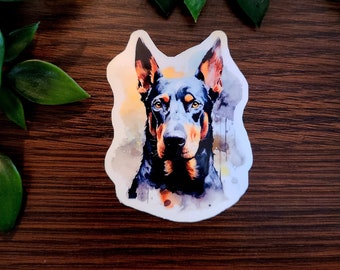 Doberman Dog, Doberman Pinscher, Dobe, Fur Baby, Vinyl Sticker Decal