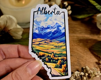 Alberta Canada Vinyl Sticker: Province Landmark Flag Decal