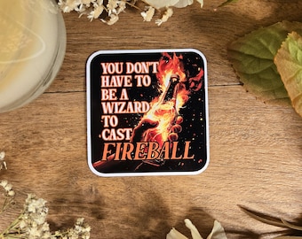 Adhesivo de vinilo de bola de fuego de Dungeons & Dragons: Adhesivo para portátil de DND