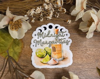 Praktische Magie Vinyl-Aufkleber: Mitternachts-Margaritas-Hexerei-Aufkleber