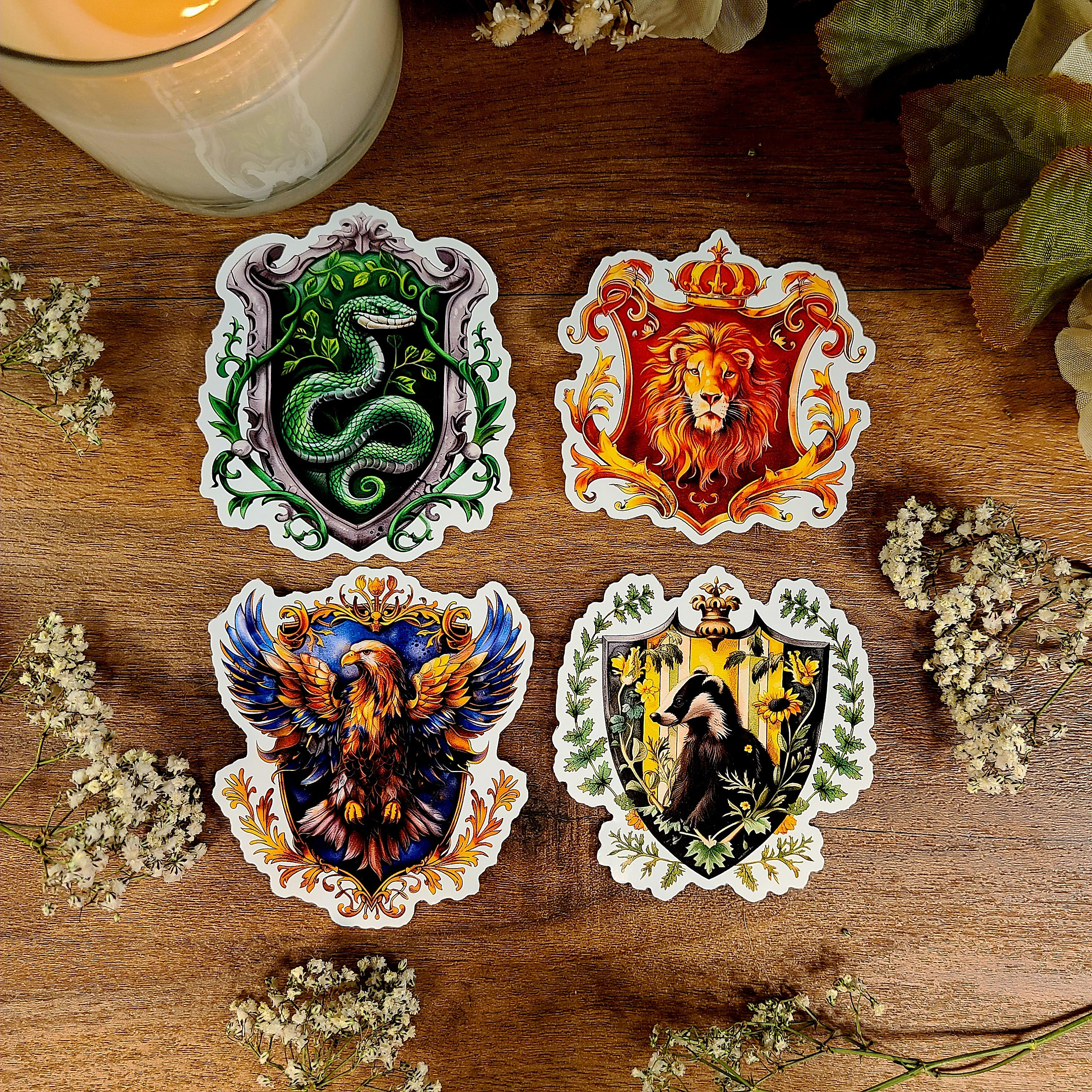Magic School House Crests Vinyl Sticker Decal Set - Etsy