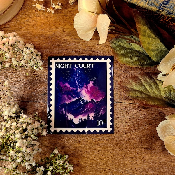 Adhesivo de vinilo con el sello de la Corte Nocturna: Feyre y Rhysand de ACOTAR