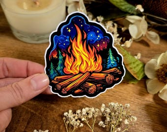 Lagerfeuer, Camping, Natur, Wald, Wandern, Natur, Geschenk, Vinyl Aufkleber Aufkleber