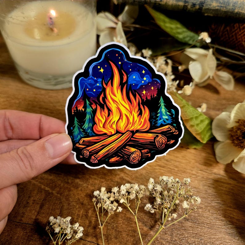 Campfire, Camping, Outdoors, Forest, Hiking, Nature, Gift, Vinyl ...