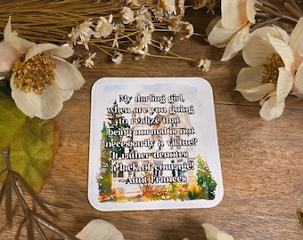 Praktische Magie Aunt Frances Zitat Vinyl Sticker Aufkleber
