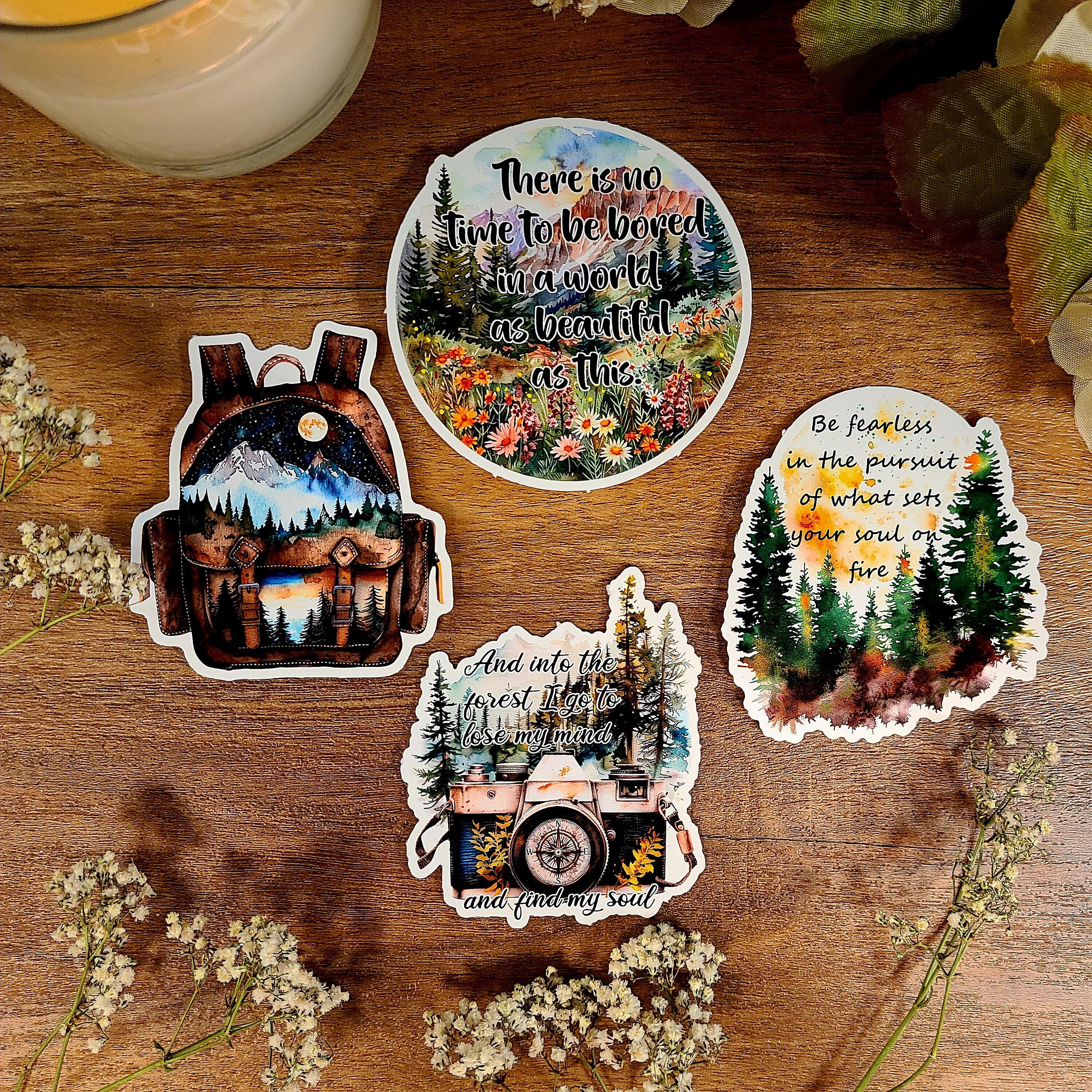 Nature Sticker Set: Adventure Hiking Camping Vinyl Decals - Etsy
