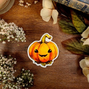 Halloween Pumpkin Vinyl Sticker: Spooky Season Decor
