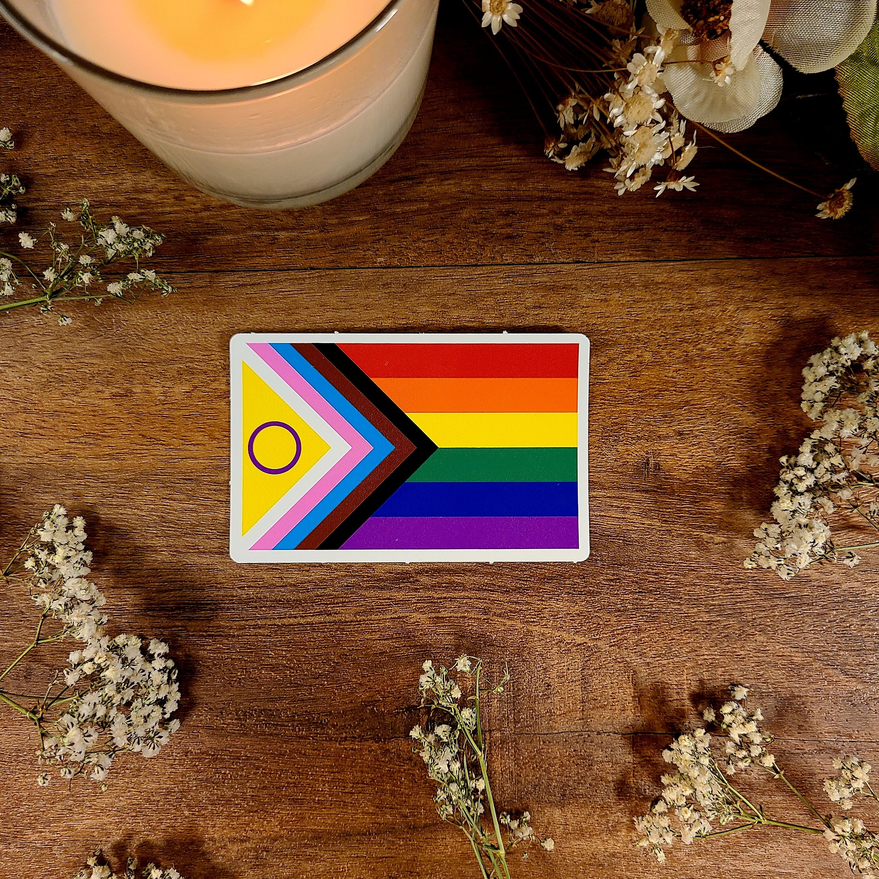 Progress Pride Flag Vinyl Sticker: Inclusive LGBT Rainbow Heart - Etsy