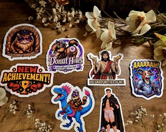 Jeu d'autocollants en vinyle Carl Dungeon Crawler : donut, nouvelle décalcomanie