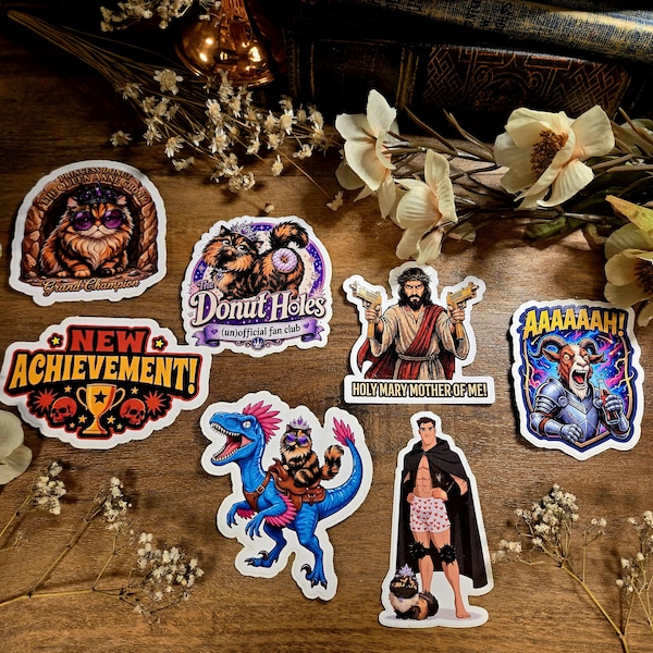 Dungeon Crawler Carl Vinyl Sticker Set: Donut, New Achievement Decal