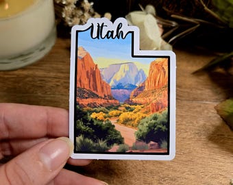 Utah Wahrzeichen Vinyl Aufkleber: US Bundesstaat Reisegeschenk