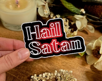 Salve Satanás, Arco-íris, Preto e Vermelho, Satanista, Último Podcast à Esquerda, Adesivo de Vinil