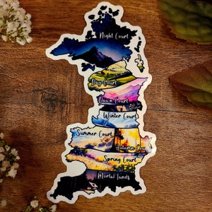 Karte von Prythian, Das Reich der Dornen und Rosen, ACOTAR, Night Court, Feyre, Rhysand, Cassian, Azriel, Nesta, Tamlin, Sarah J Maas, Sticker, Aufkleber