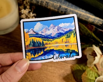 Adhesivo de vinilo con paisaje de Colorado: Calcomanía de monumento estatal de EE. UU.