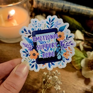 Emotional Support Kobo Sticker: Bookish Reader Vinyl Decal