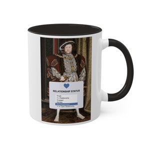 Henry VIII "It's Complicated" Relationship Status Coffee Mug - 11oz | Funny History Gift | Tudor King | Humorous Novelty | 16th Century