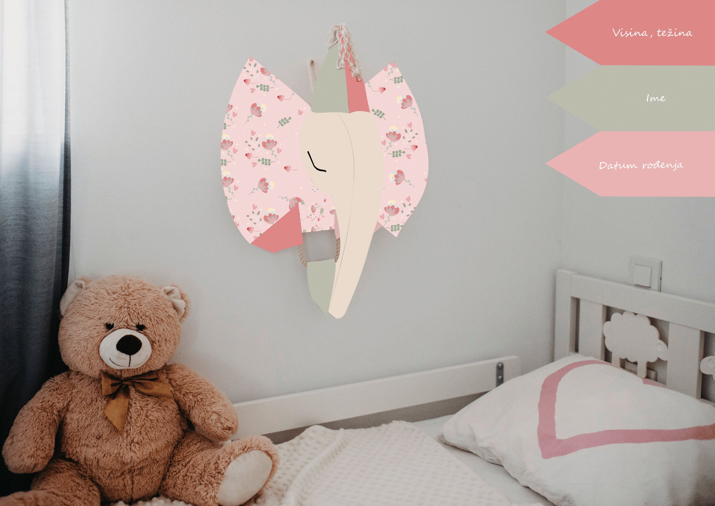 Elephant Head Elephant, Wall Mount Head Elephant, Baby Room Decor