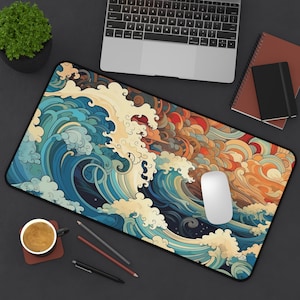 Ocean Waves Gaming Mouse Pad - Mouse Pad, Desk Mat, Great Wave Off Kanagawa