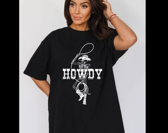 T-shirt Howdy Cowboy : t-shirt graphique western, coupe unisexe