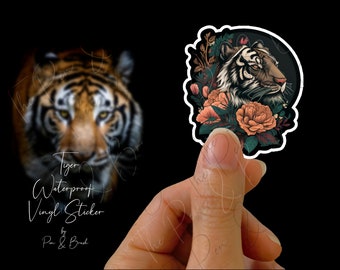 Wild Tiger Vinyl Sticker, Waterproof Vinyl Stickers | Premium Quality Vinyl Stickers | Long lasting!