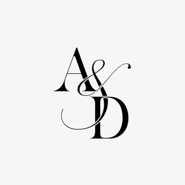 Modern wedding Monogram, Premade Logo Design, Wedding Couple Logo, Minimalist Wedding Monogram, Initial Logo, Customizable wedding monogram