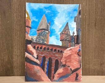 Original Small Castle Painting - Enchanting Artwork for Your Home