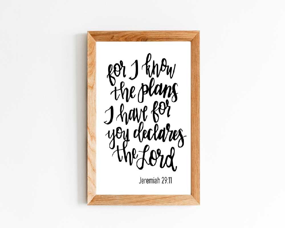 Jeremiah 29:11 Bible Verse Print Digital Download - Etsy