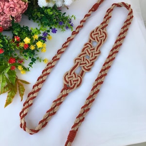 Handmade Terracotta Handfasting Cord: Celtic Wedding Knot, Pagan Ritual