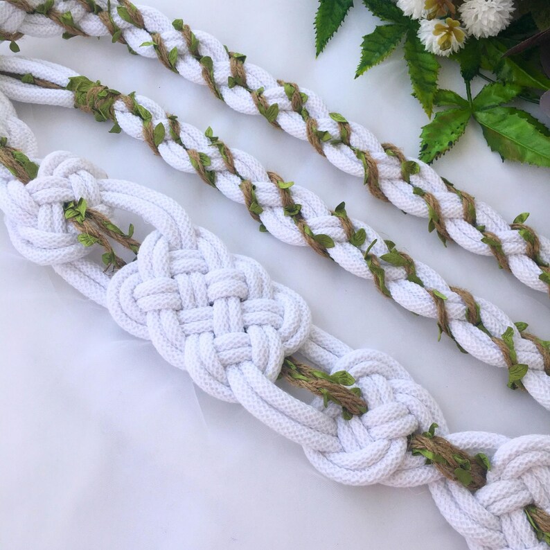 Handmade White Rope Handfasting Cord: Infinity & Sailor Knots - Etsy
