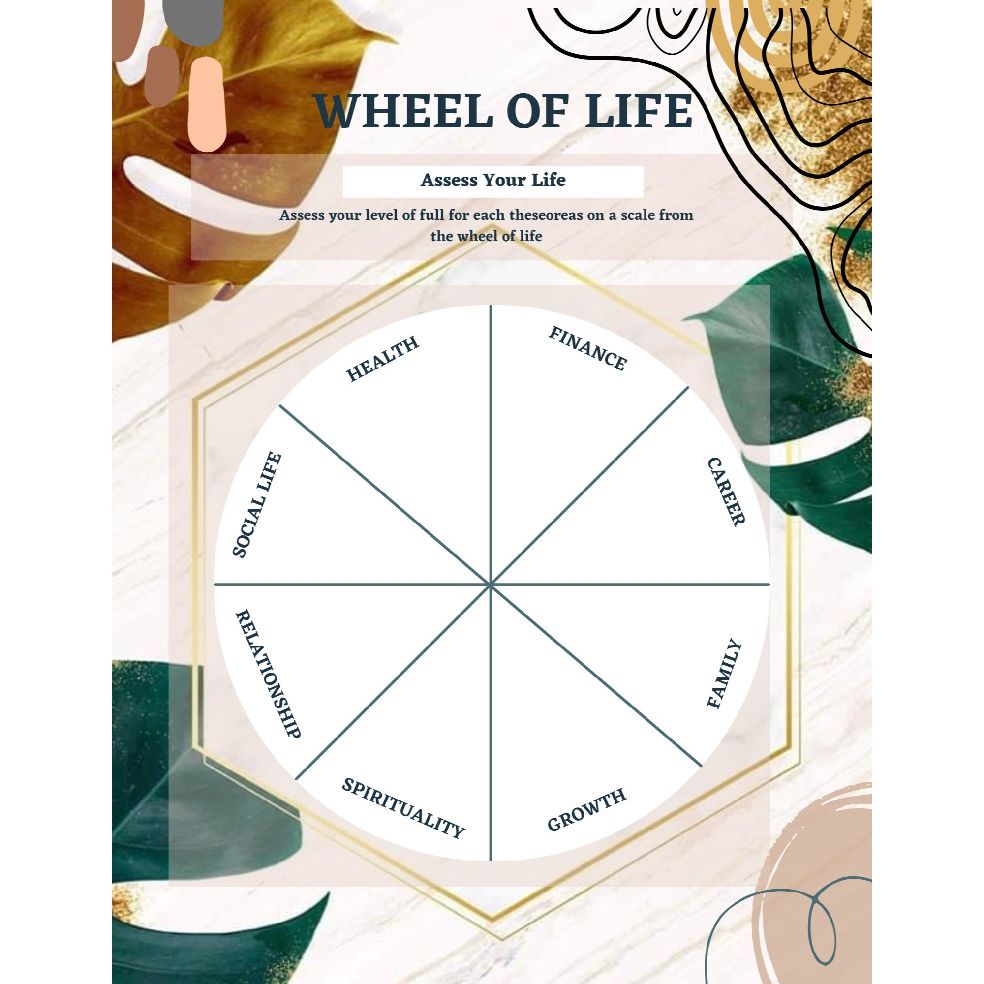 Wheel of Life Printable Life Goal - Il Fullxfull.4529926668 N1zi