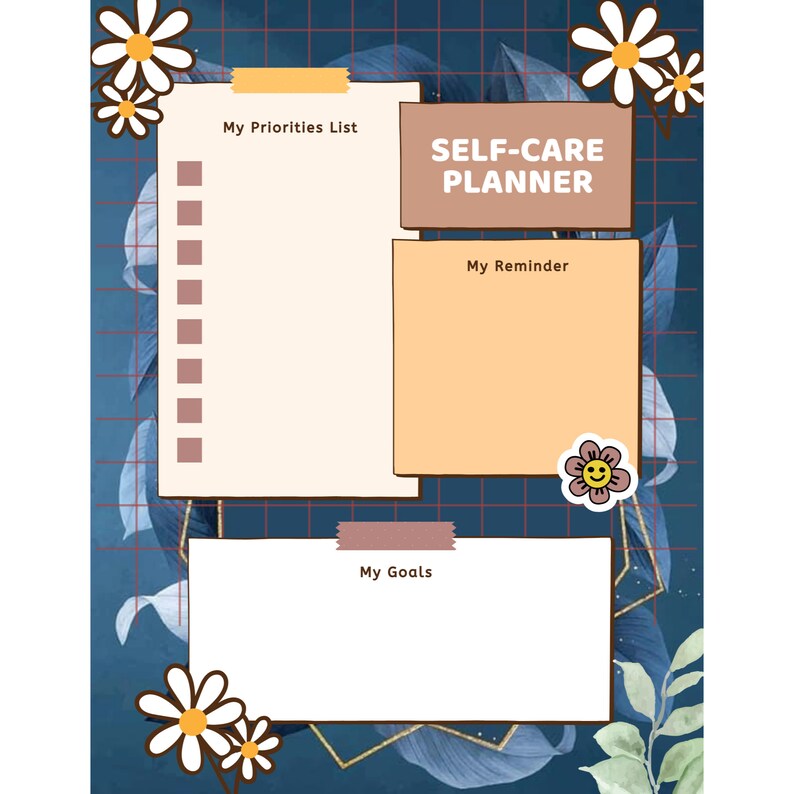 Self Care Checklist, Selfcare Planner, Selfcare Journal Tracker