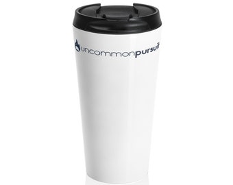 Uncommon Pursuit - Full Logo - Stainless Steel Travel Mug